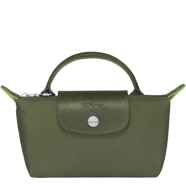 Longchamp Le Pliage Green Canvas Cosmetic Bag