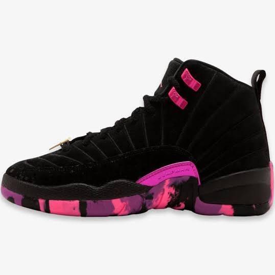 Air Jordan 12 Retro GS 'Doernbecher' Sneakers | Black | Kid's Size 4