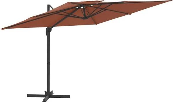 Double Top Cantilever Umbrella Terracotta 400x300 cm