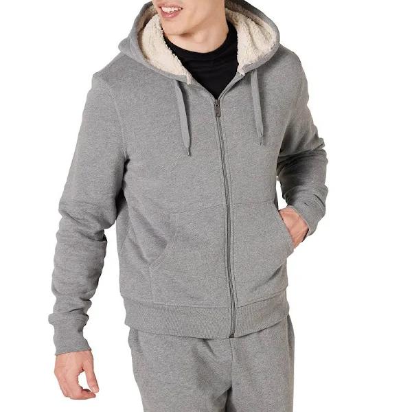 Amazon Essentials Men's Sherpa-Lined Full-Zip Hooded Fleece Sweatshirt