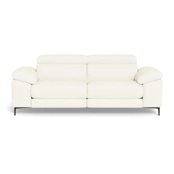 Cora Leather Battery Recliner Sofa Cream by Freedom