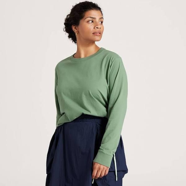 Allbirds Women's Allgood Cotton Long Sleeve T-Shirt, Hazy Cargo, Size US 3XL