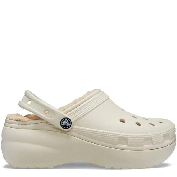 Crocs Women's Classic Platform Lined Clog; Bone, W5