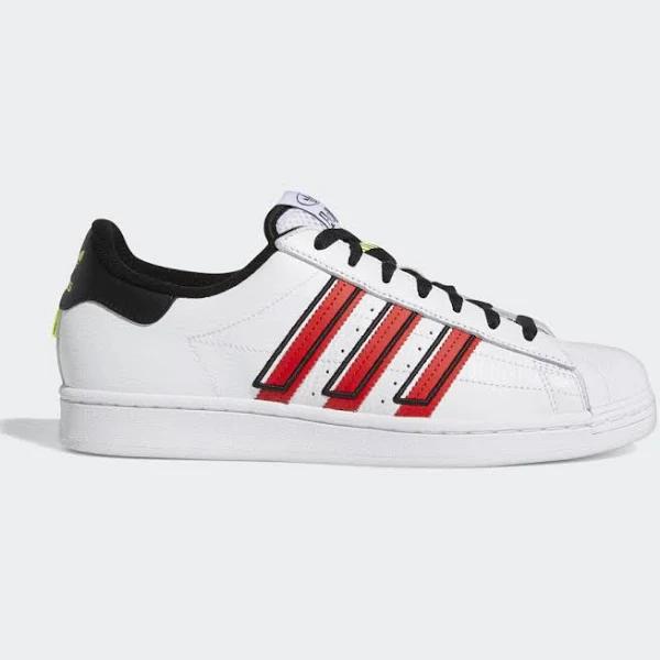 Adidas Superstar Cloud White Outlined Red Stripes