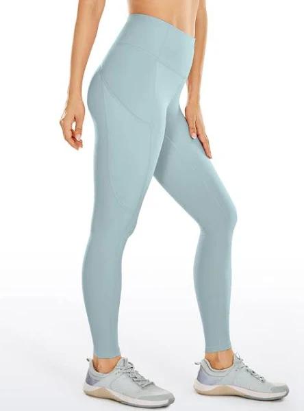 CRZ Yoga Women's Yoga Train High Rise Nakedfeel Pocket Leggings 25'' Light Grayish Blue / L