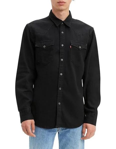 Levis Men's Barstow Western Standard Shirt Black, Size 2XL