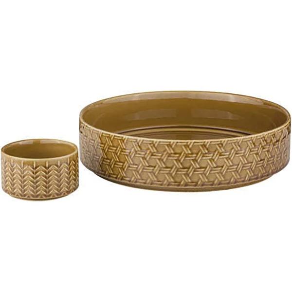 Ladelle Heath Caramel Serving Bowl Set 2pc