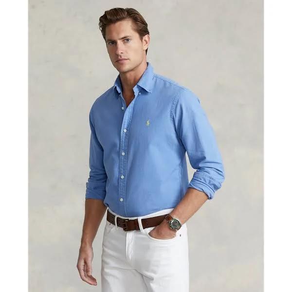 Polo Ralph Lauren Classic Fit Garment-Dyed Oxford Shirt in Blue M