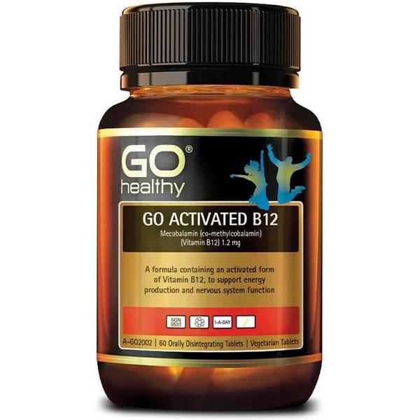 Go Healthy Activated B12 Sublingual 60 Vegan Tablets