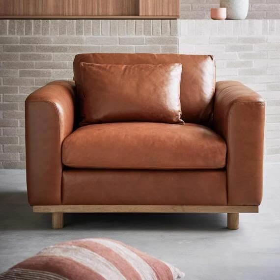 Daphne Leather Armchair Brandy by Freedom