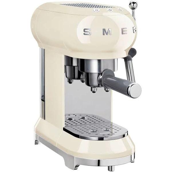 Smeg 50's Retro Style Cream Espresso Coffee Machine ECF01CRAU