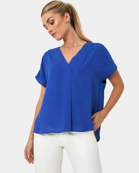 Forcast - Women's Blue Shirts & Blouses - Amalfi V-Neck Blouse - Size One Size, 4 at The Iconic