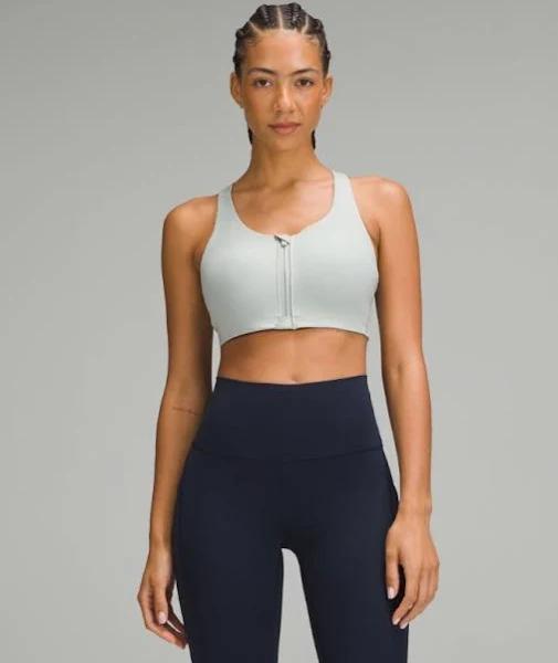 Women's Energy Zip-Front Bra High-Support, B–G Cups in Jade Grey Size 34DD | by lululemon