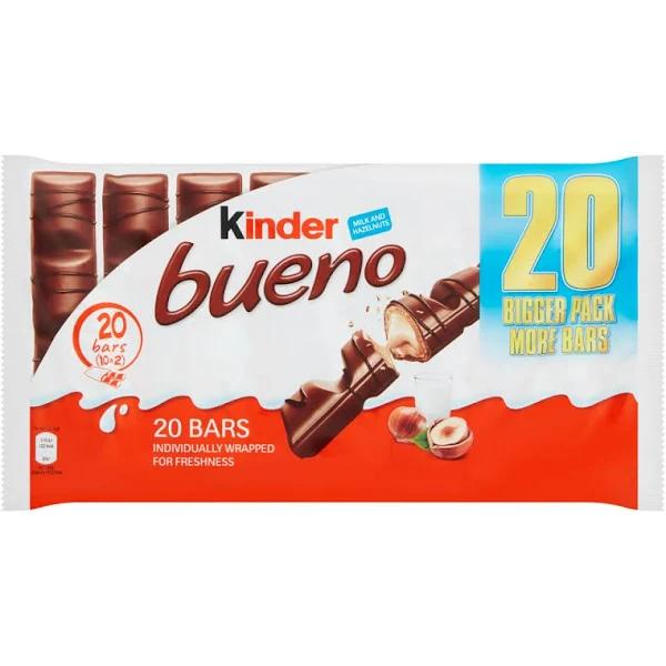 Kinder Bueno Milk Chocolate Covered Wafer Hazelnut Filling 43g x 10