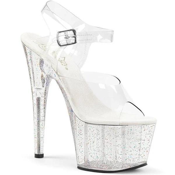 Pleaser ESTEEM-708 Clear Platform Sandal Size 10