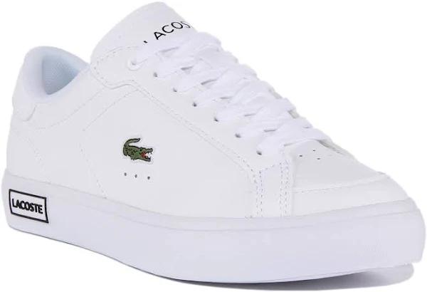 Lacoste Powercourt Sneakers in Triple White Leather