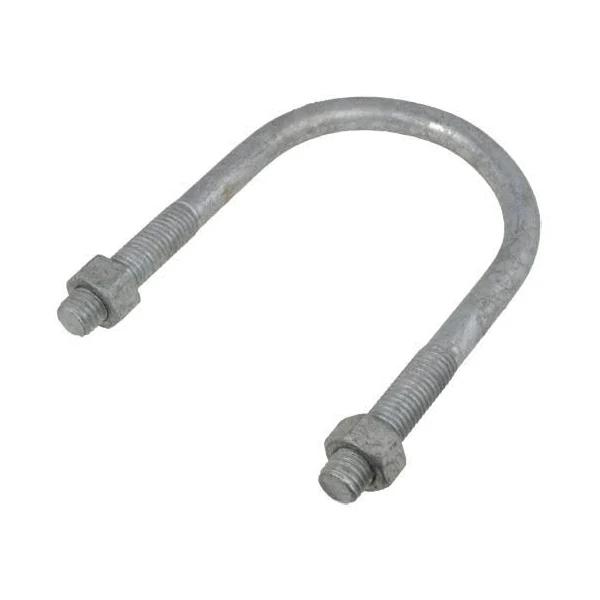 1/2" BSW x 142mm Inside (W) x 190mm Length (L) Galvanised Round U Bolts & Nuts