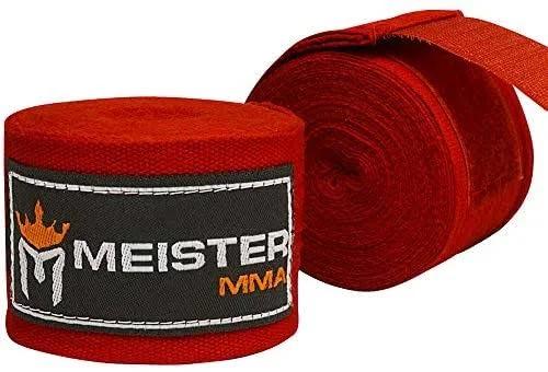 Hand Wraps Meister 180" - 4.5m Elastic Gym Gear Australia Red