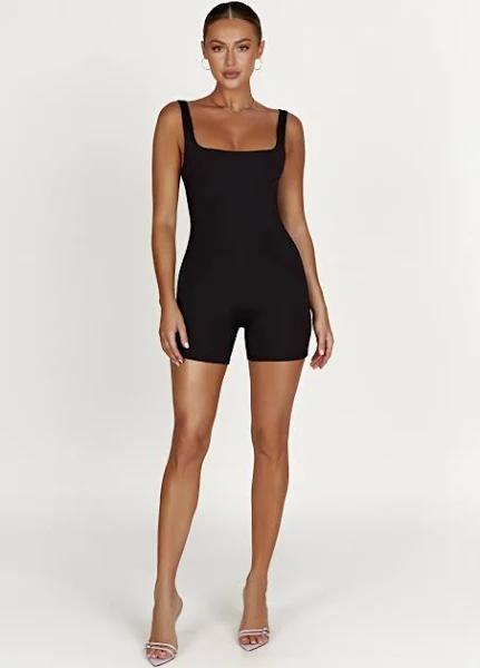 Cecily Recycled Nylon Playsuit | Black