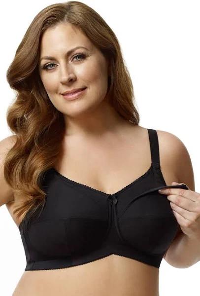 Elila Cotton Cup Wirefree Nursing Bra - Black - 10m Black