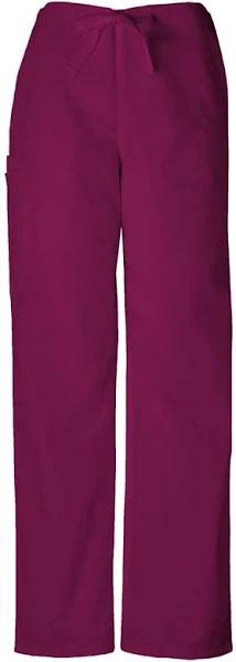 Cherokee Workwear 4100 Scrubs Pants Unisex Drawstring Cargo Wine