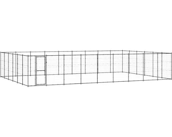 vidaXL Outdoor Dog Kennel Steel 65.34 m²