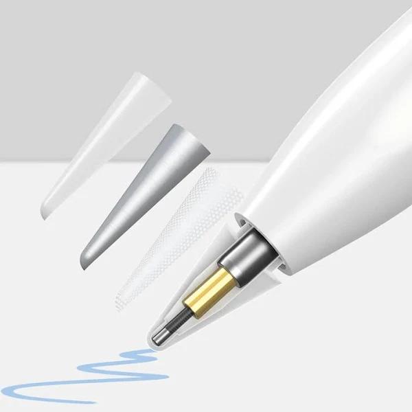 Baseus (2-Pack) Smooth Writing Replacement Tips For Apple Pencil (1st / 2nd Gen) - White