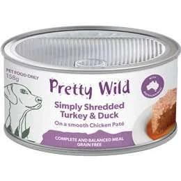 Pretty Wild Simply Shredded Turkey & Duck Dog Food 158g