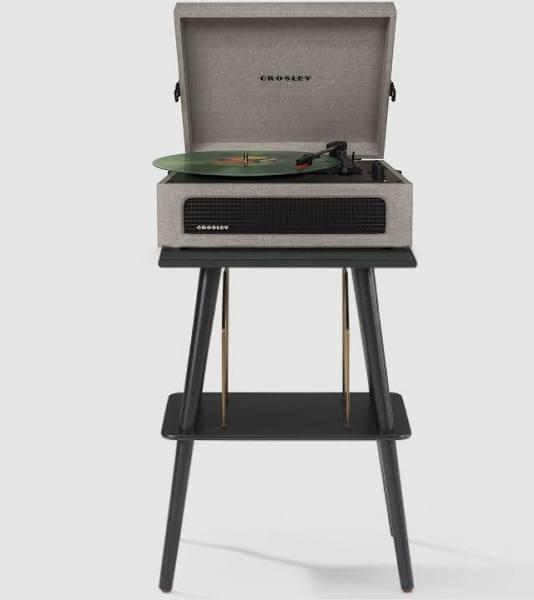 Crosley Voyager Bluetooth Portable Turntable + Entertainment Stand Bundle - Grey