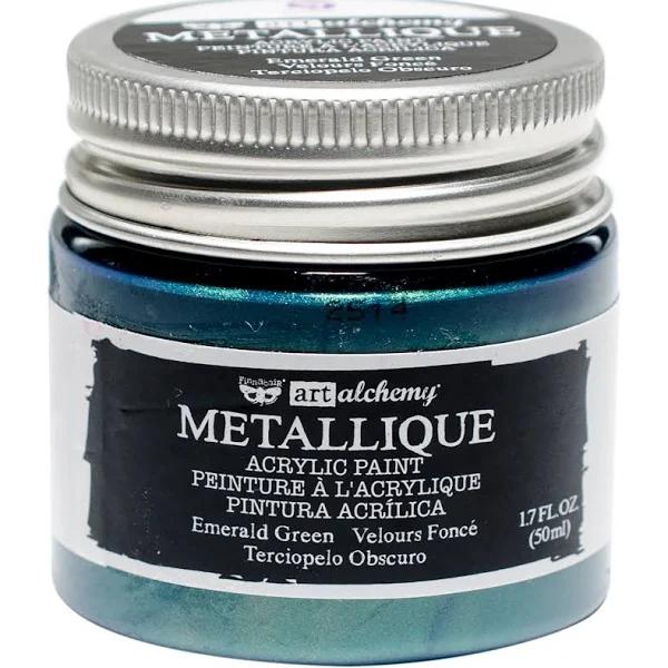 Finnabair Art Alchemy Acrylic Paint - Metallique Emerald Green