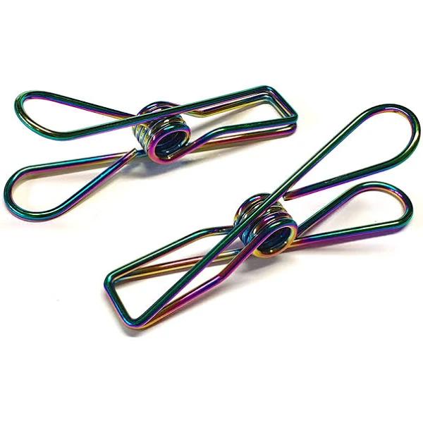 Rainbow Stainless Steel Infinity Clothes Pegs Large Size - 60 Pack