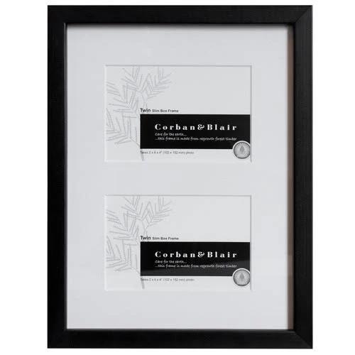 Corban & Blair 6 x 4" Twin Slim Box Photo Frame Colour: Black - Pay with AfterPay or zipPay On Picture Frames