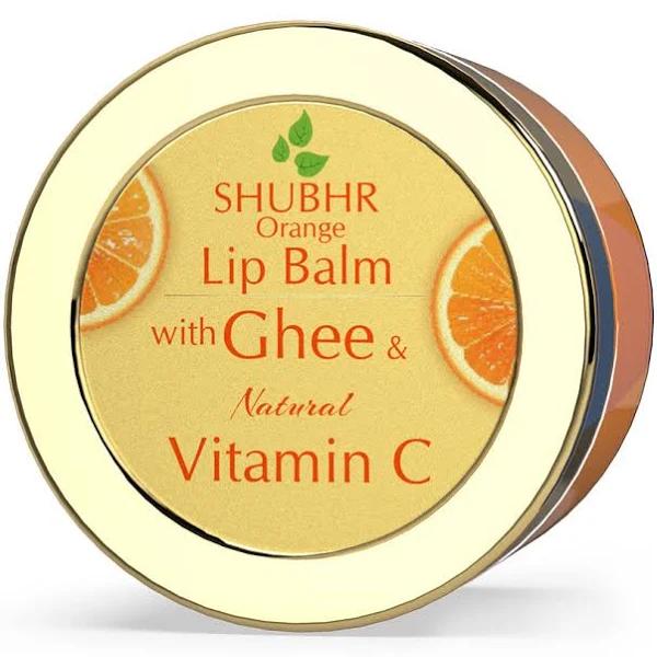 Blue Nectar Shubhr Lip Balm & Gloss with Goodness of Ghee for Dry & Chapped Lips, Orange