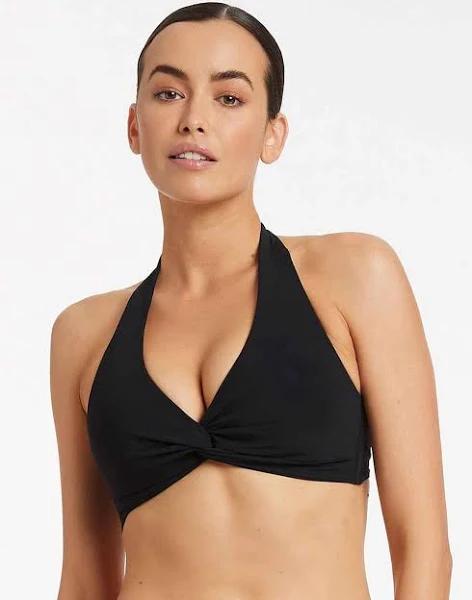 Jets Jetset D/DD Twist Front Halter In Black 6DD = AU 8DD