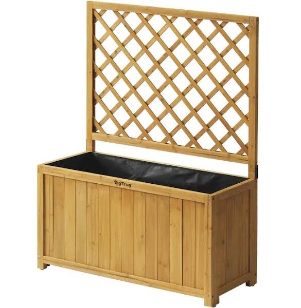 Takasho Planter Box Wooden Trellis Natural 900mm