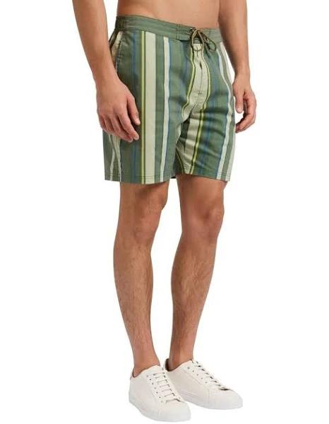 Marcs Diego Swim Short in Fern Stripe Green XL