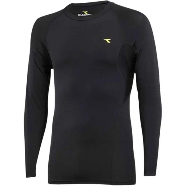 Diadora Mens Compression Long Sleeve Tee Black Size M