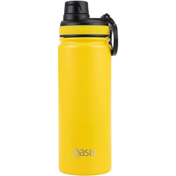 Oasis Stainless Steel Challenger Sports Bottle with Screw Cap 550ml - Neon Yellow