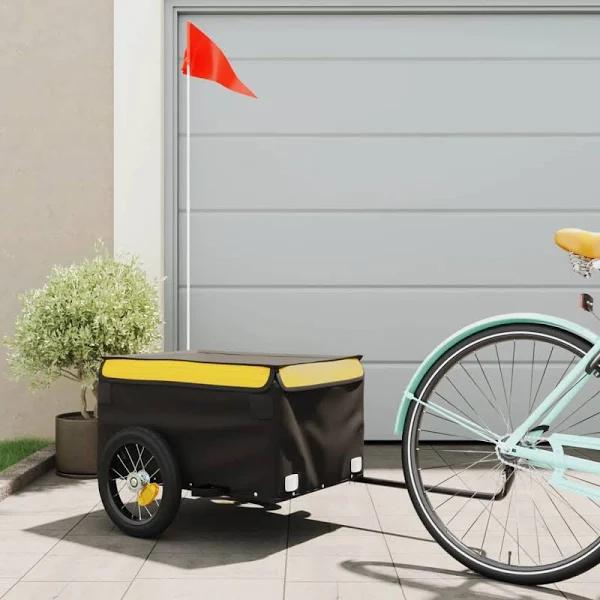 Bike Cargo Trailer Black and Yellow 30 kg Iron