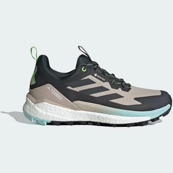 adidas-Terrex Free Hiker 2.0 Low GORE-TEX Hiking Shoes-Men-Semi Flash Aqua / Carbon / Lucid Lime-M 8 / W 9