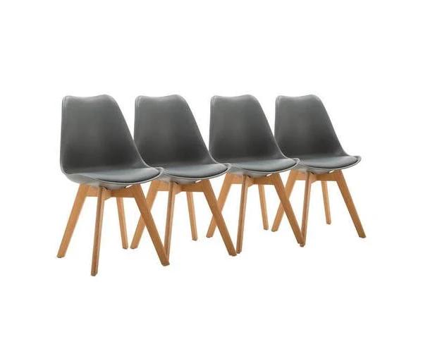 Chotto Set of 4 Ando Dining Chairs (padded Seat) - Grey