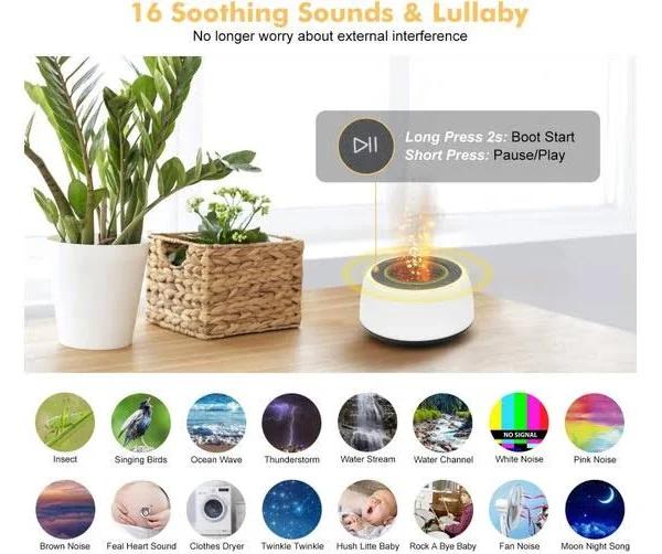 Touch Sleep Sound Machine, 16 Hifi Soothing Fan Lullaby Nature Sounds For Sleeping