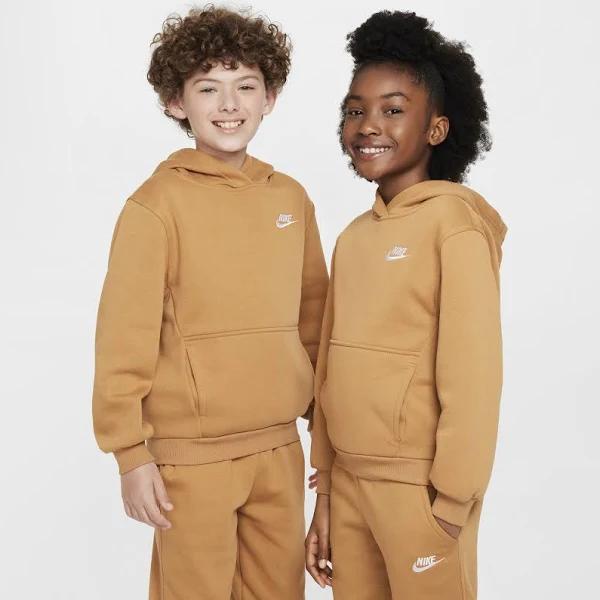 Nike Sportswear Club Fleece Older Kids' Pullover Hoodie - Brown - Cotton/Polyester