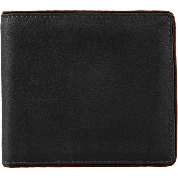 Dents RFID Two-colour Pebble Grain Leather Bifold Wallet with Coin Purse - Black