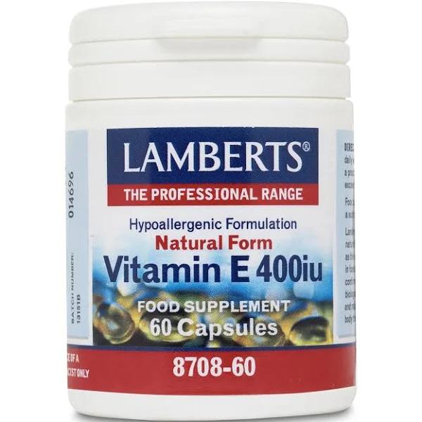 Lamberts Natural Vitamin E 400IU, 60 Capsules