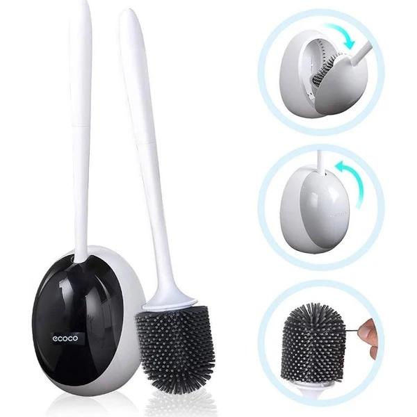 Ecoco Silicone Water Drop Toilet Brush Holder Set Wall-mounted Cleaning Brush Tool - Earn Everyday Rewards, AfterPay Available