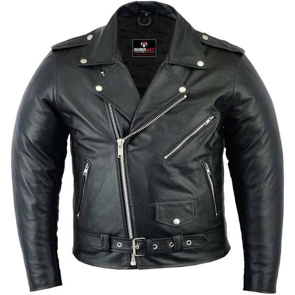 Men Brando Leather Motorcycle Jacket Adventure Riding Touring Jackets 2XL