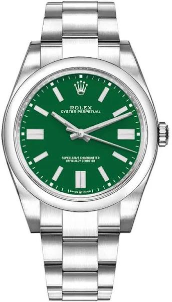 Rolex Oyster Perpetual 41 Green Dial Oystersteel Men's Watch 124300-0005