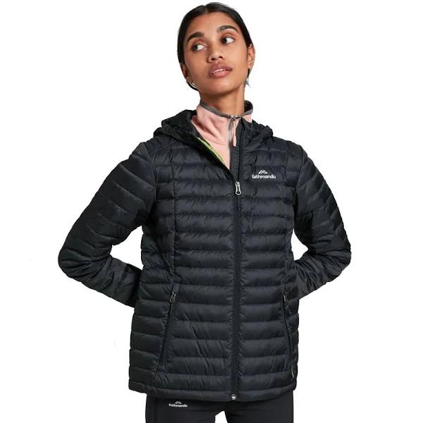 Kathmandu Heli Women's 600 Fill Hooded Lightweight Down Jacket | Black Puffer Jacket - 8