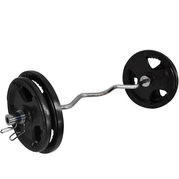 76kg Olympic Barbell Bar Weight Set - Curl Bar + 70kg Olympic Weight